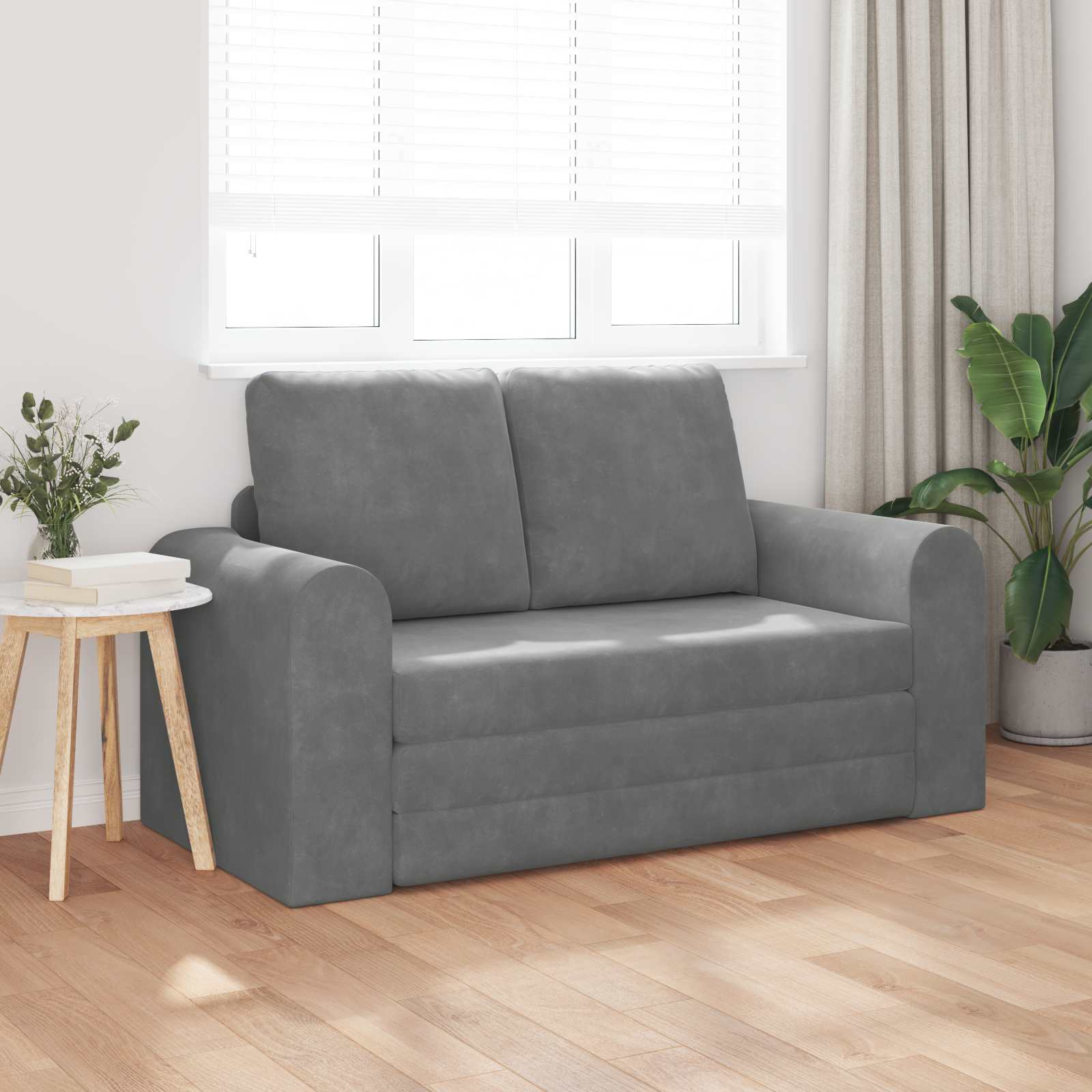 Schlafsofa Dunkelgrau 148 x 71 x 83 cm Samt