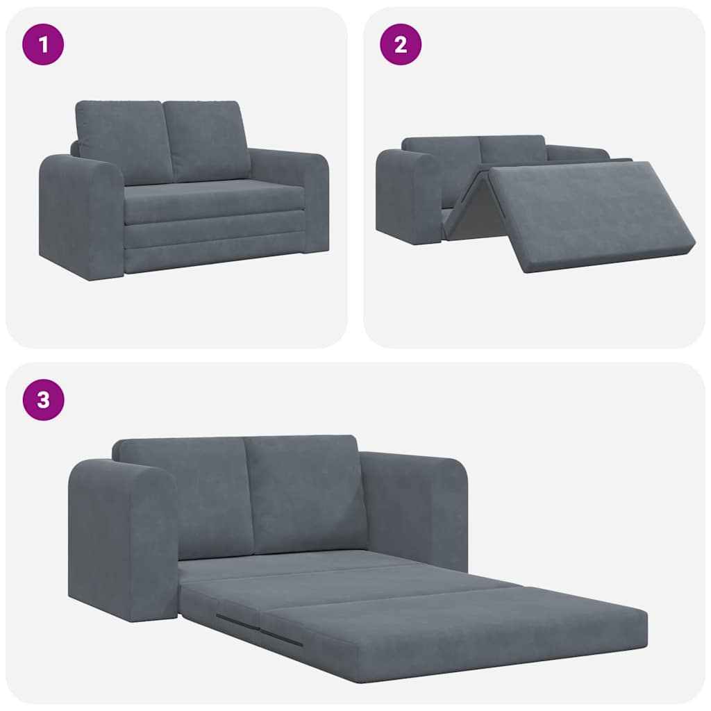 Sofa Bett Dunkelgrau 148 x 71 x 83 cm Samt