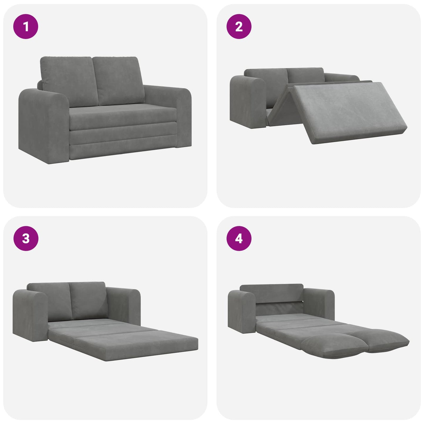 Schlafsofa Dunkelgrau 148 x 71 x 83 cm Samt