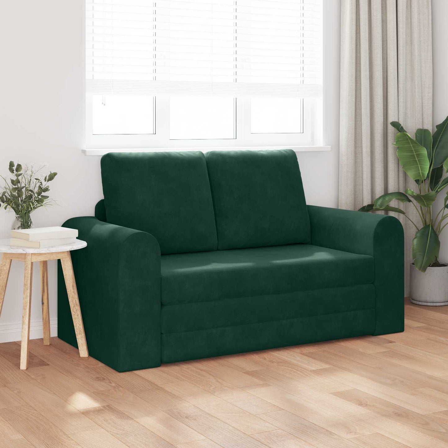 Schlafsofa Dunkelgrün 148 x 71 x 83 cm Samt