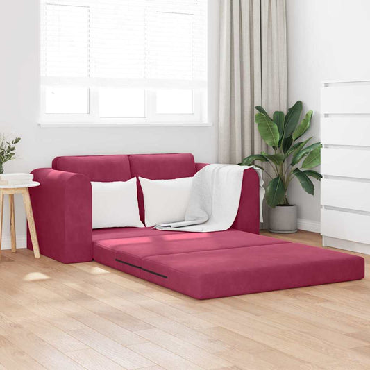 Sofa Bett Weinrot 148 x 71 x 83 cm Samt