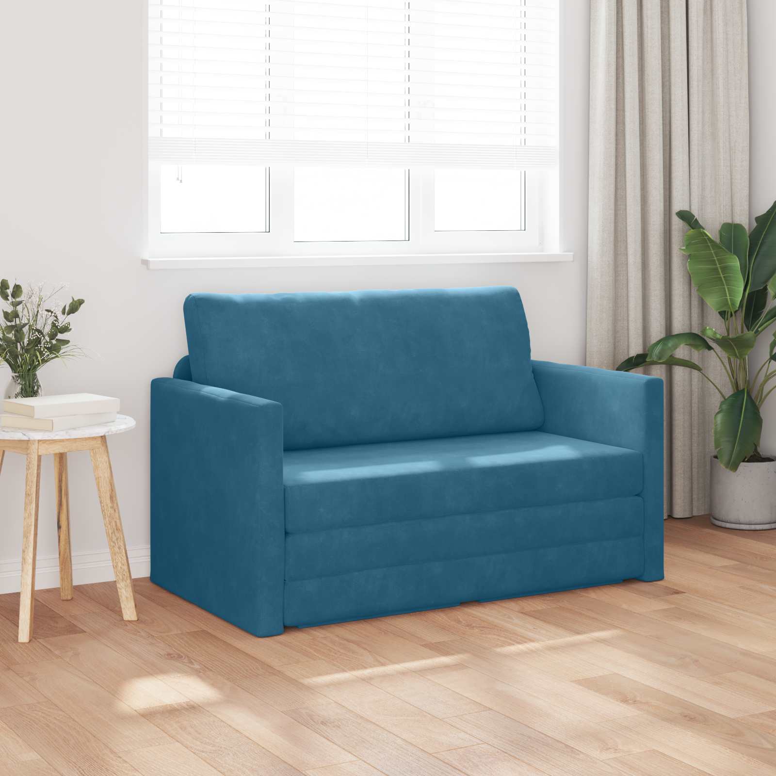 Schlafsofa Blau 124 x 71 x 78 cm Samt