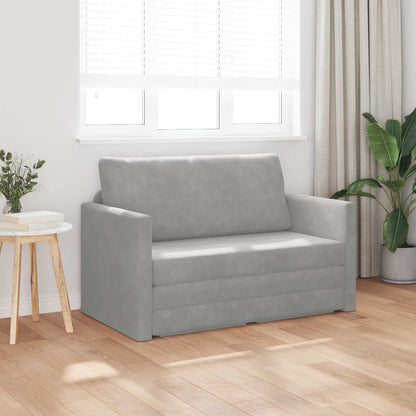 Schlafsofa Hellgrau 124 x 71 x 78 cm Samt