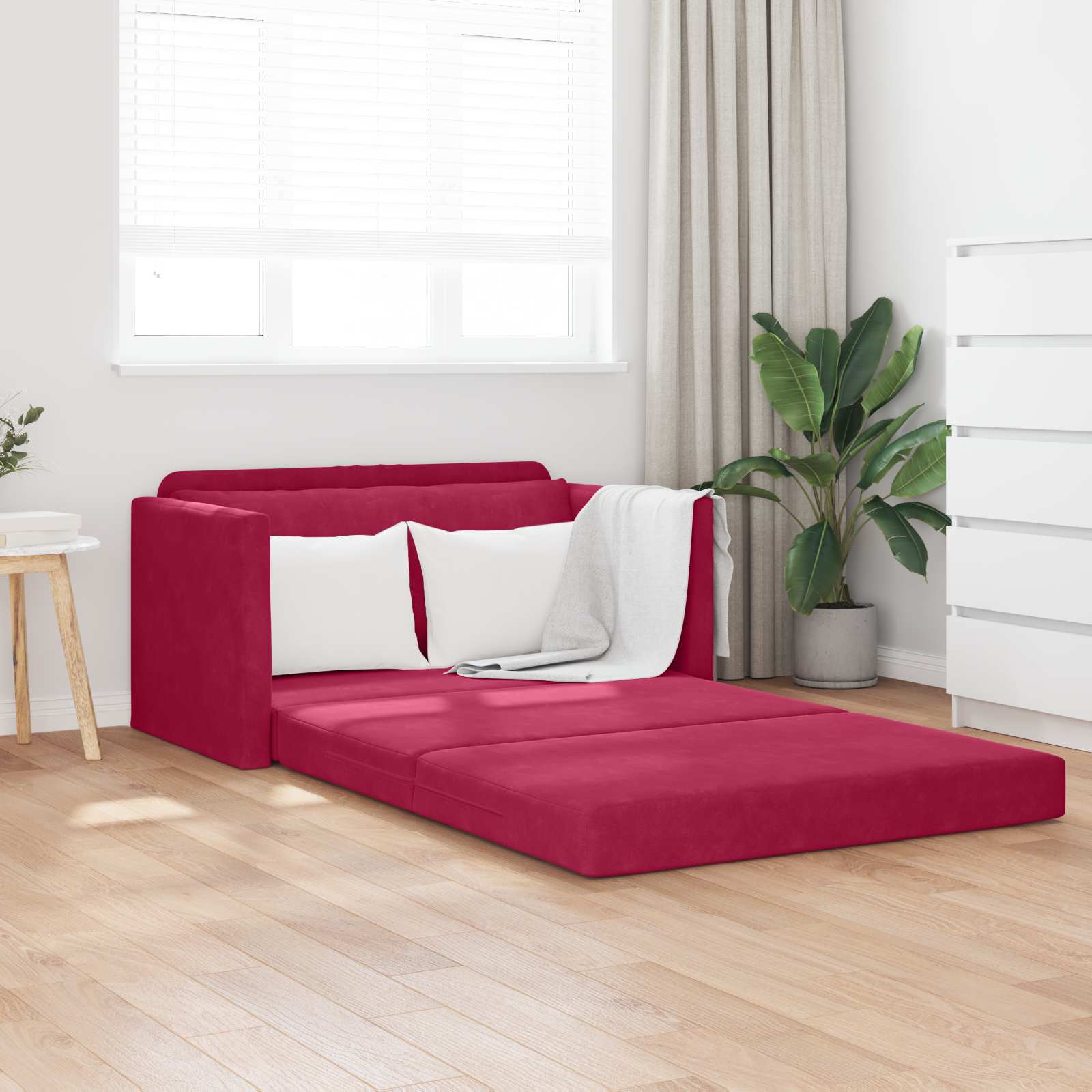 Schlafsofa Weinrot 124 x 71 x 78 cm Samt