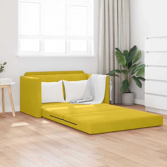 Sofa Bett Sonnenblumen Gelb 124 x 204 x 61 cm Samt
