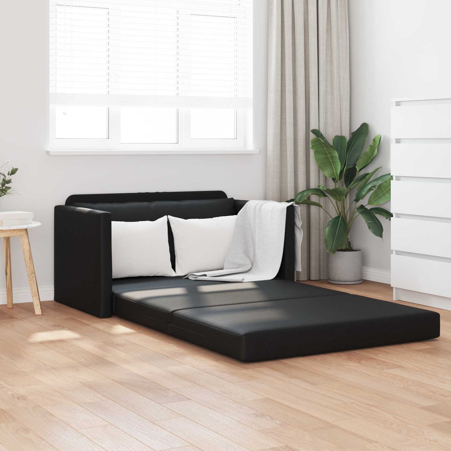Schlafsofa Schwarz 124 x 71 x 78 cm Kunstleder