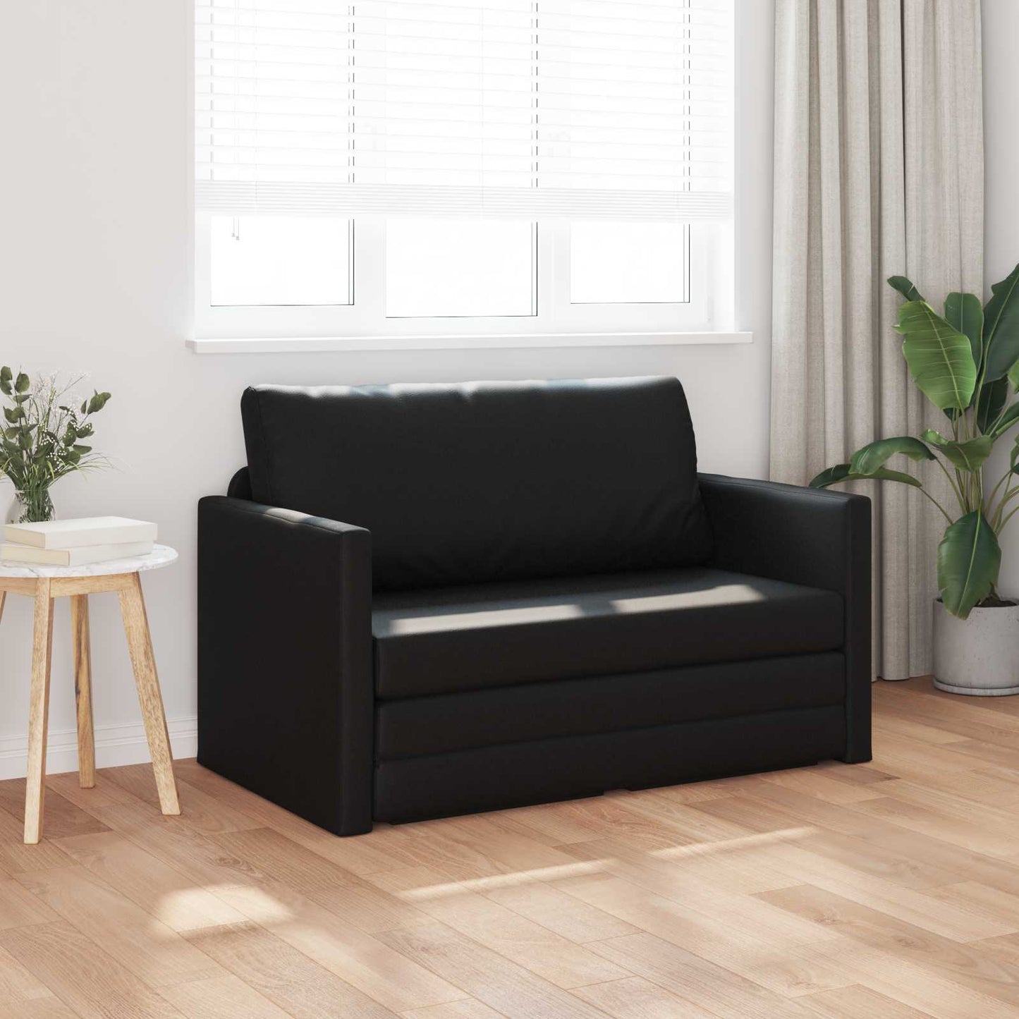 Schlafsofa Schwarz 124 x 71 x 78 cm Kunstleder