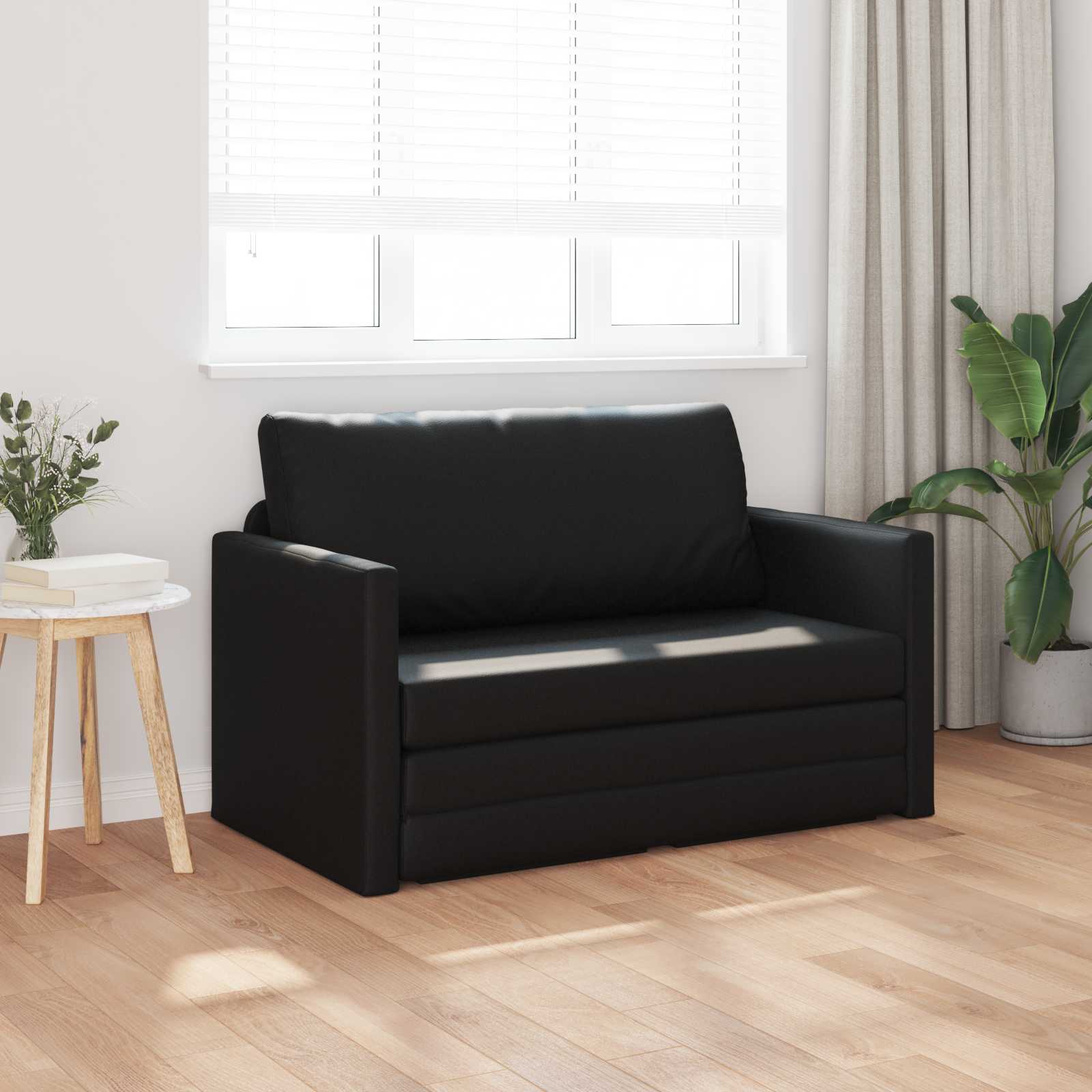 Schlafsofa Schwarz 124 x 71 x 78 cm Kunstleder