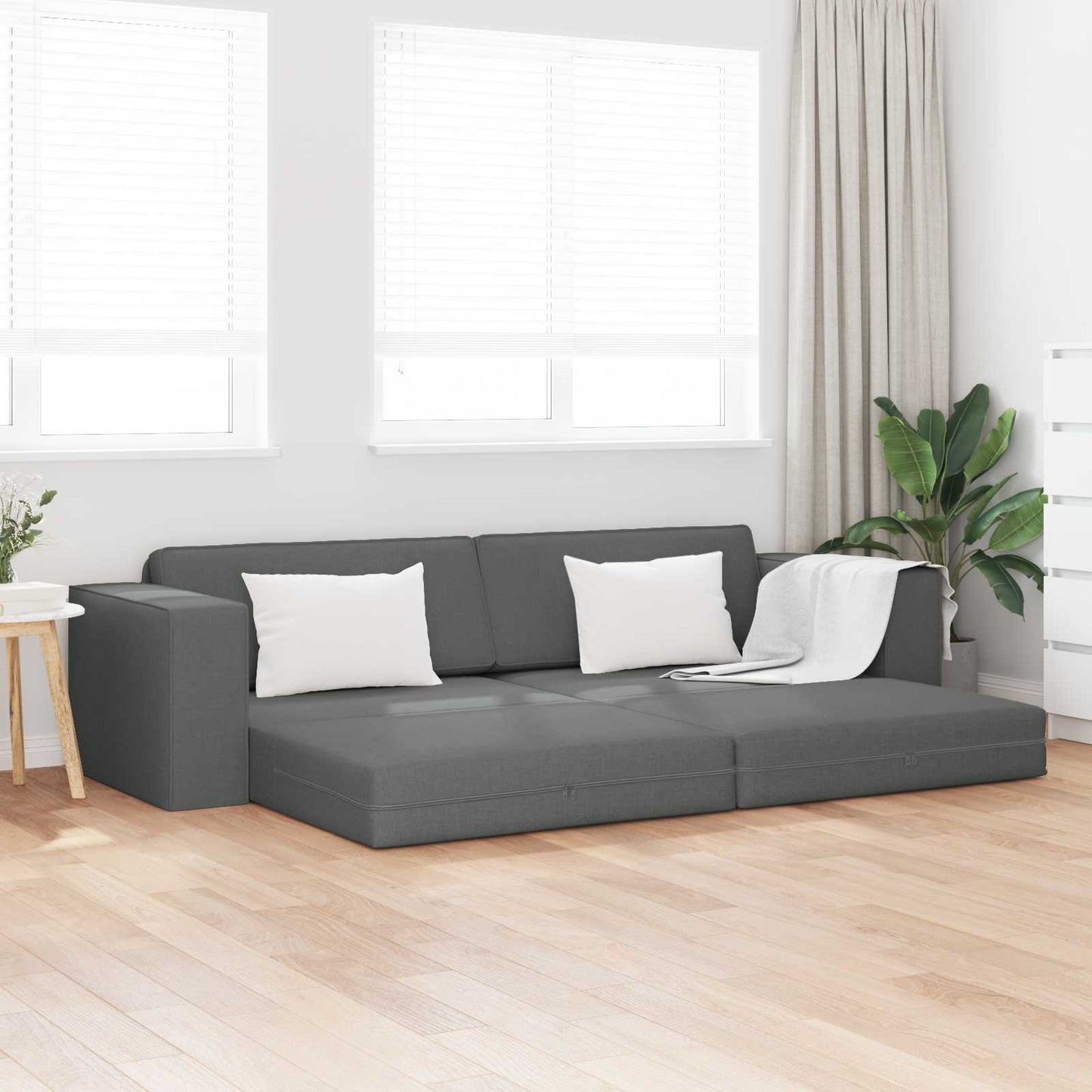 Schlafsofa Dunkelgrau 245 x 78 x 77 cm Stoff