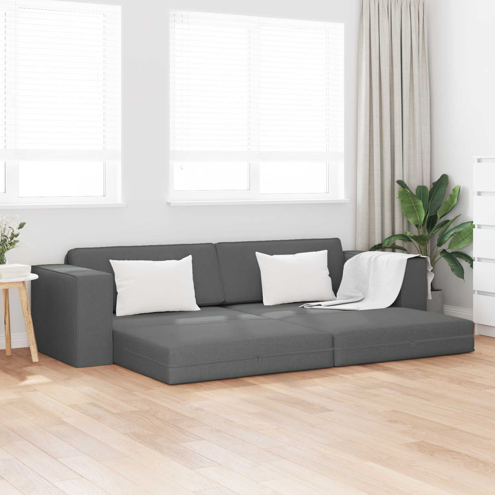 Schlafsofa Dunkelgrau 245 x 78 x 77 cm Stoff
