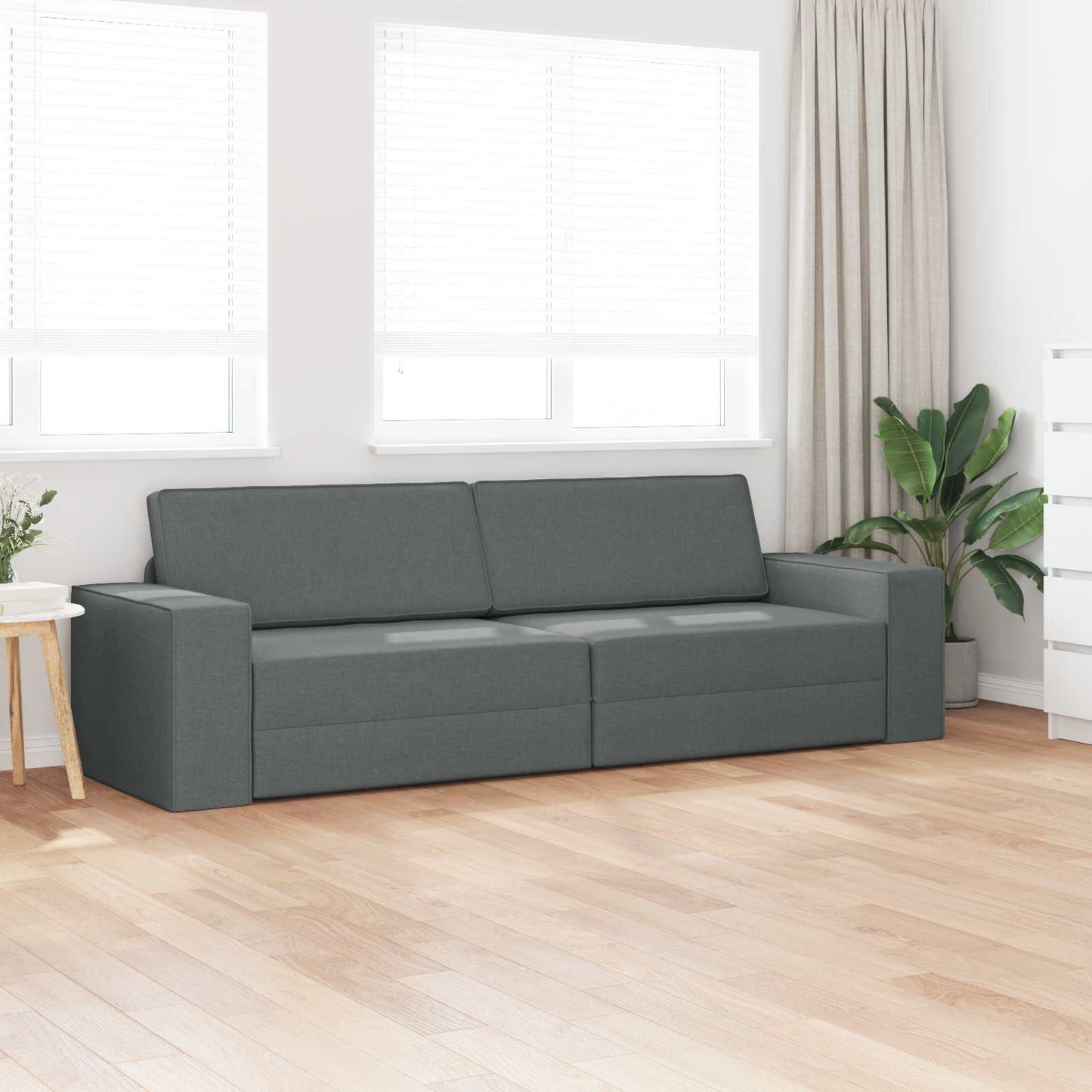 Schlafsofa Dunkelgrau 245 x 78 x 77 cm Stoff