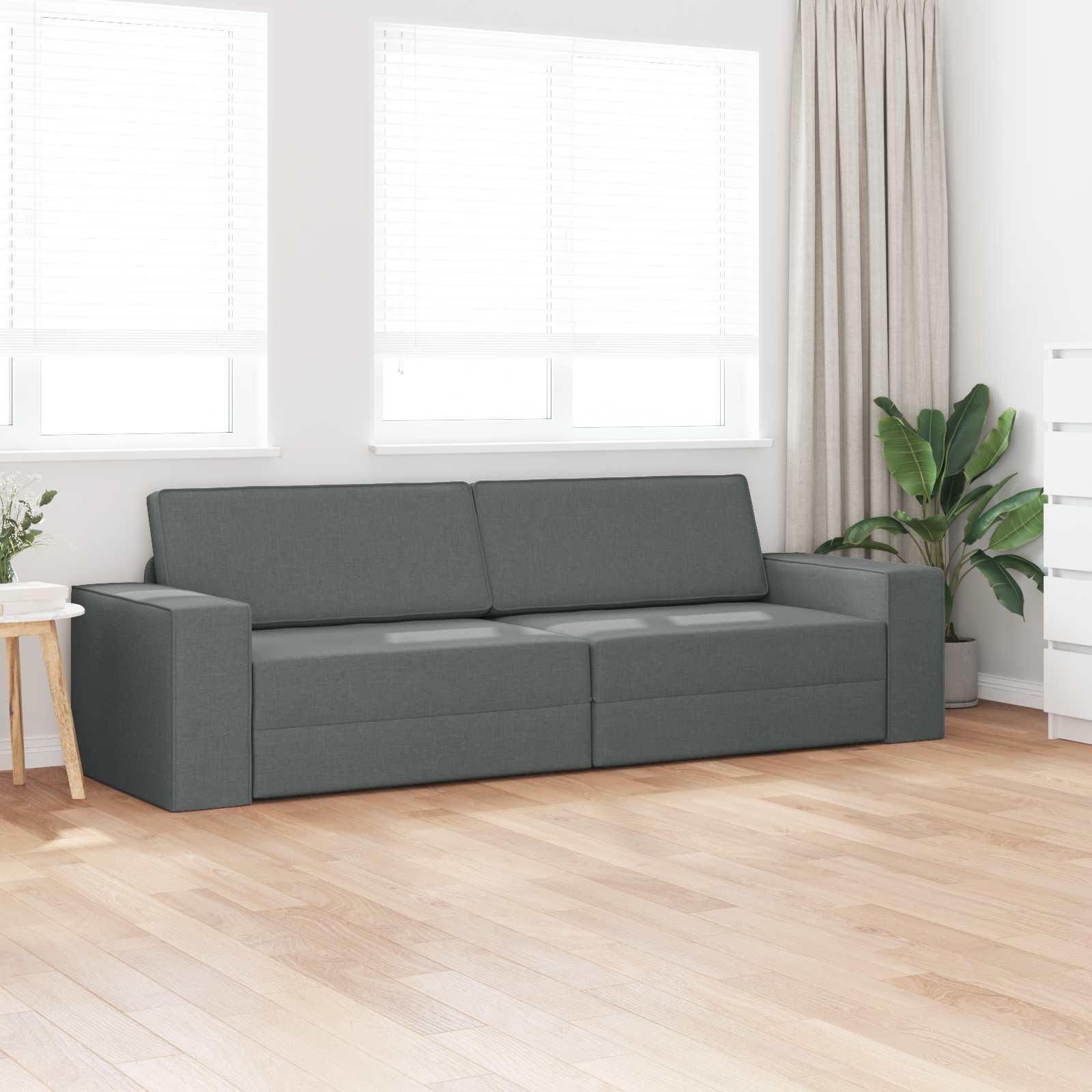 Schlafsofa Dunkelgrau 245 x 78 x 77 cm Stoff