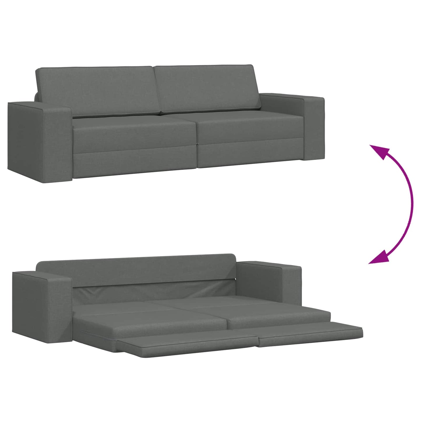 Schlafsofa Dunkelgrau 245 x 78 x 77 cm Stoff