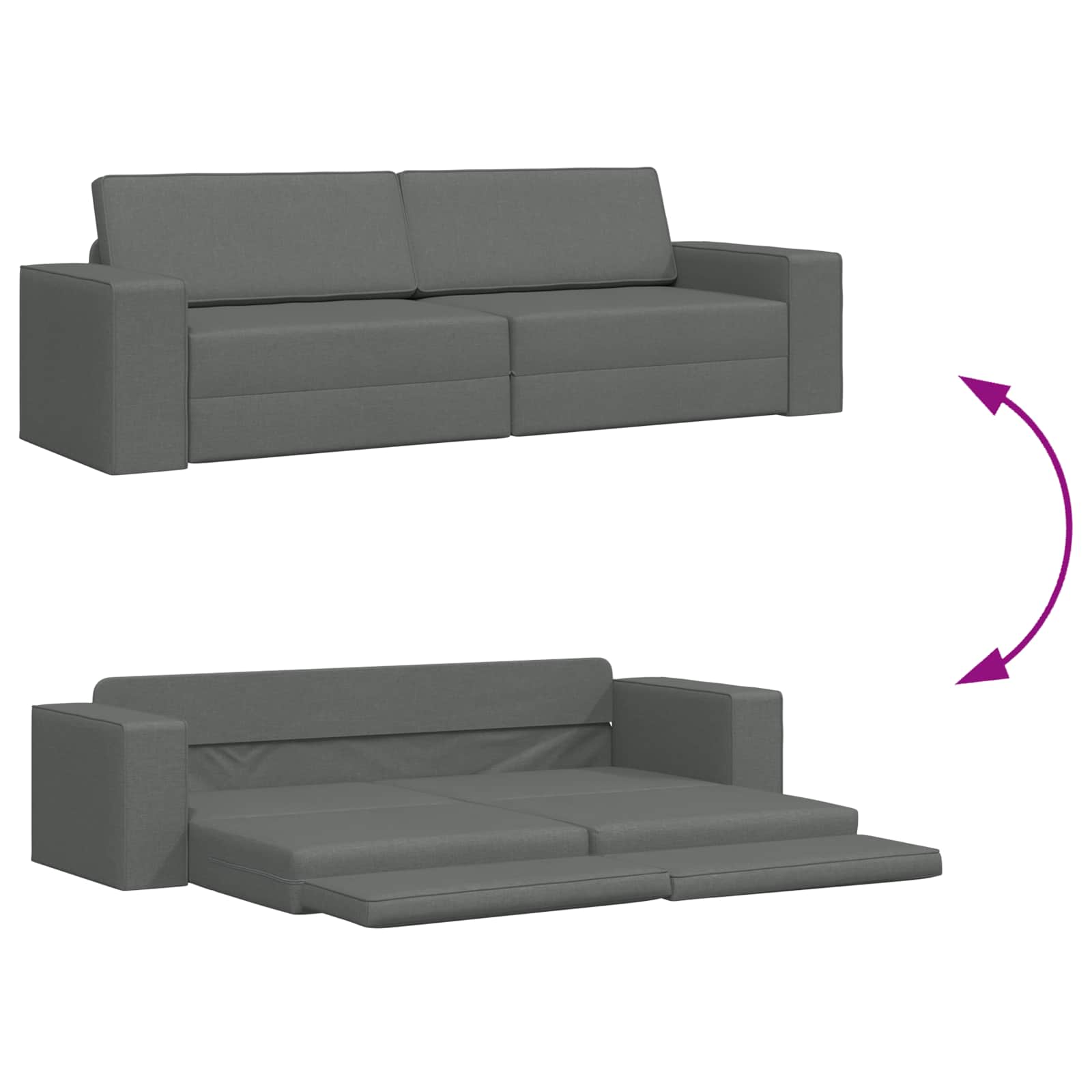Schlafsofa Dunkelgrau 245 x 78 x 77 cm Stoff