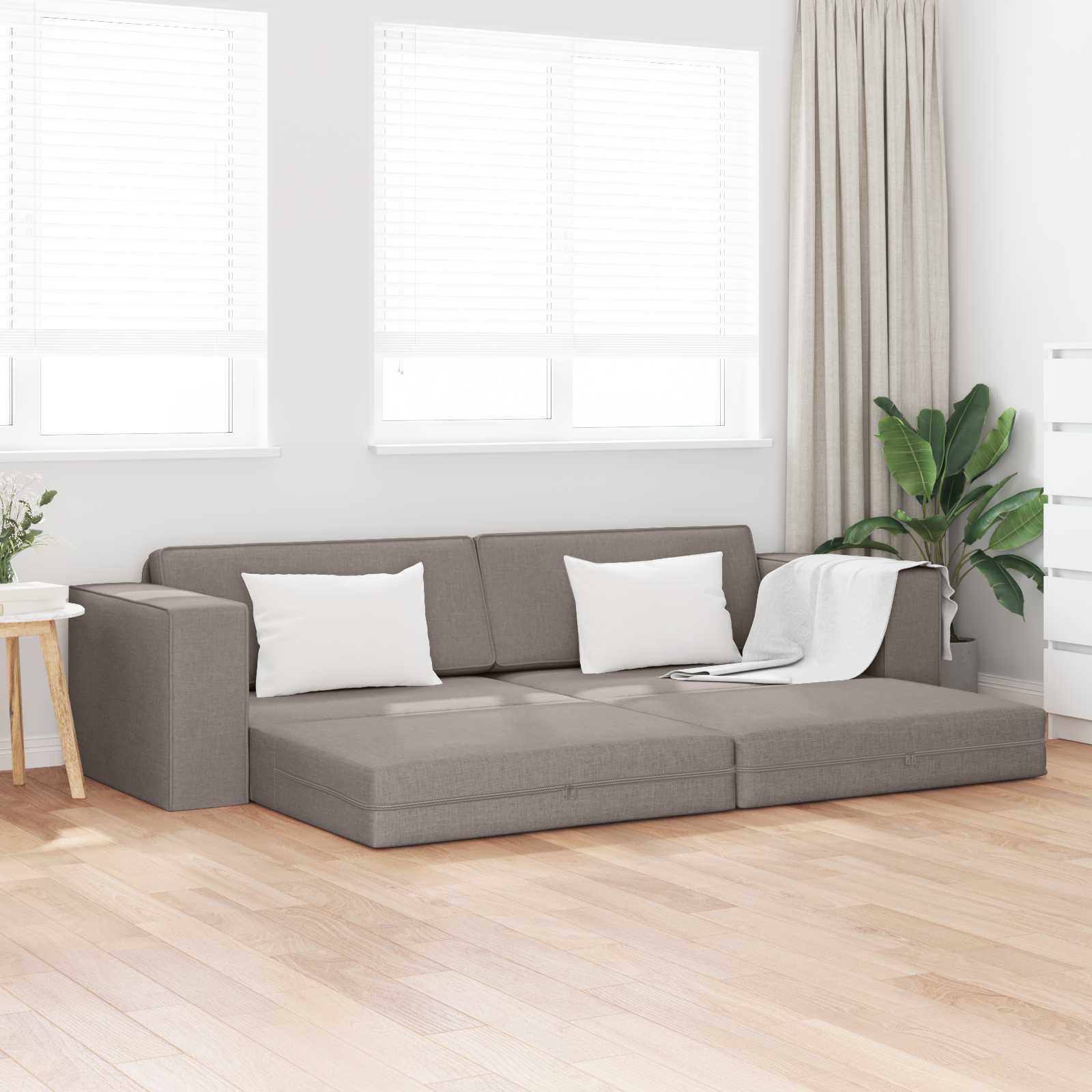 Schlafsofa Taupe 245 x 78 x 77 cm Stoff