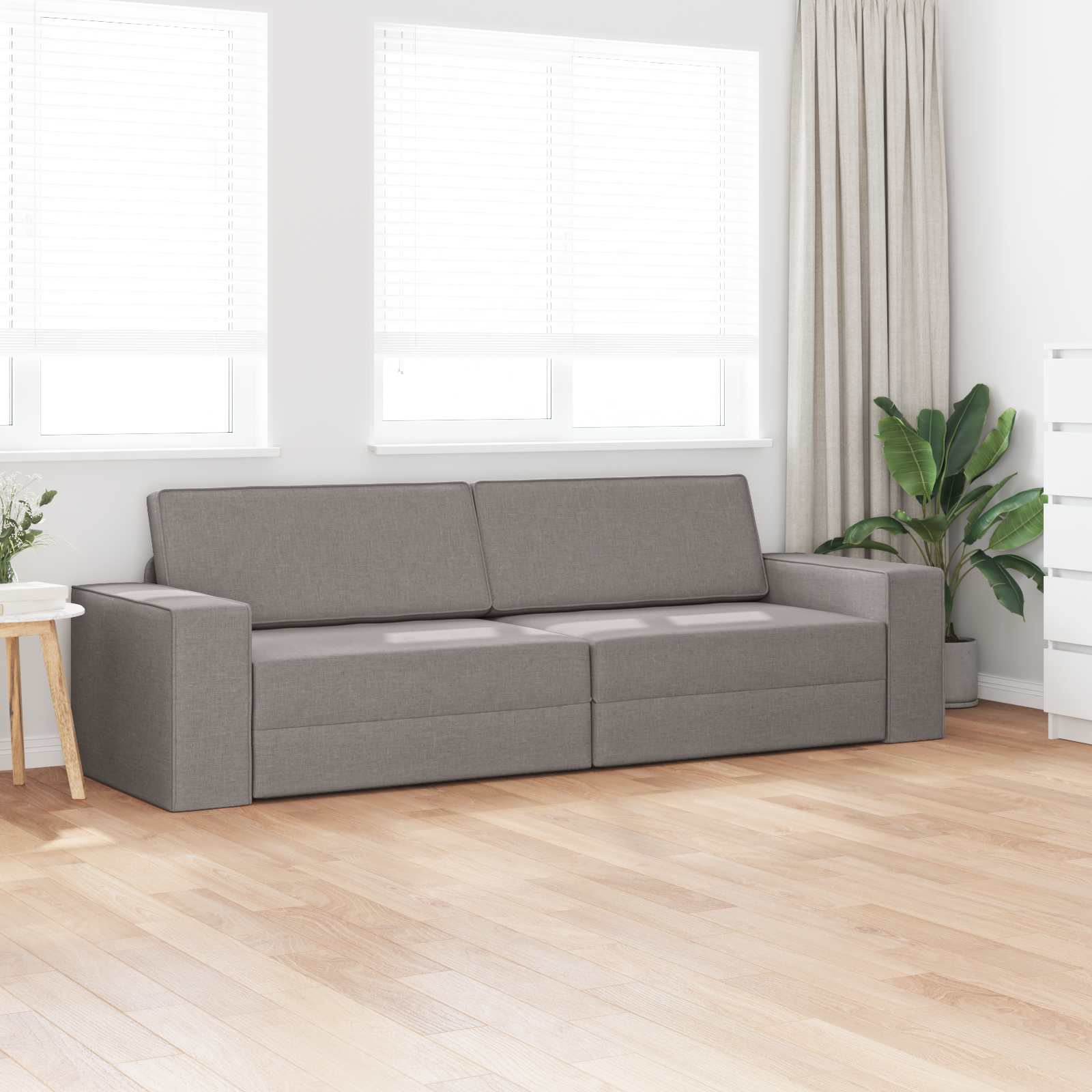 Schlafsofa Taupe 245 x 78 x 77 cm Stoff