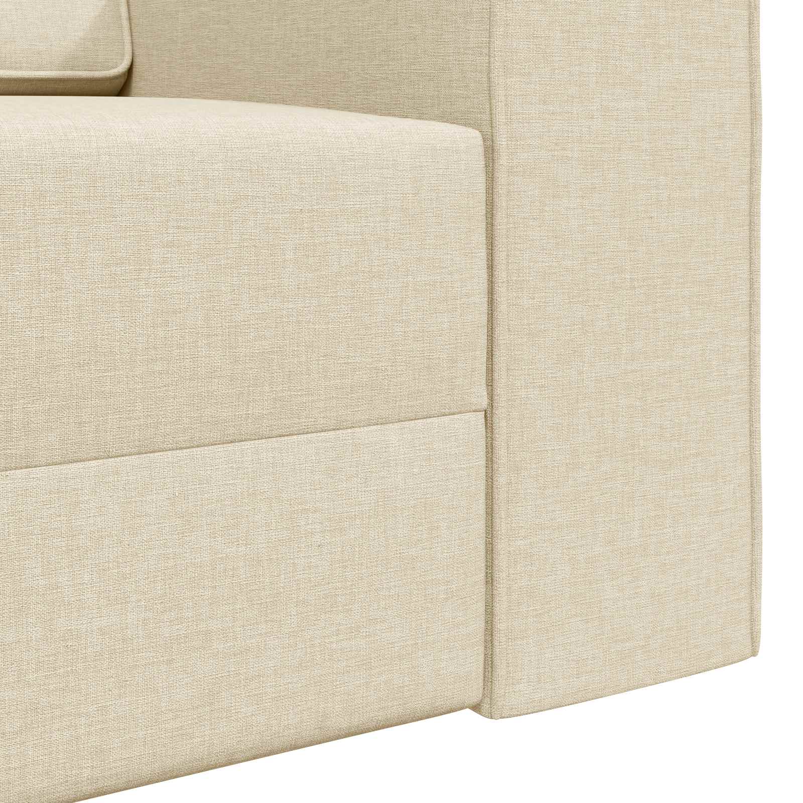 Schlafsofa Creme 245 x 78 x 77 cm Stoff