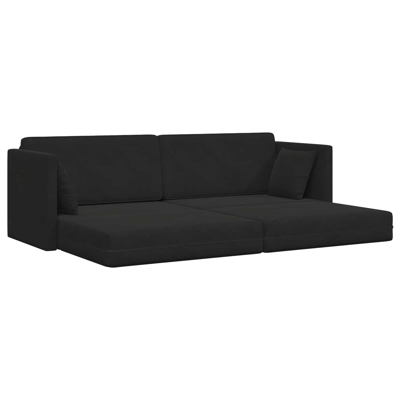 Boden-Sofa-Bett Schwarz 213 x 70 x 77 cm Samt