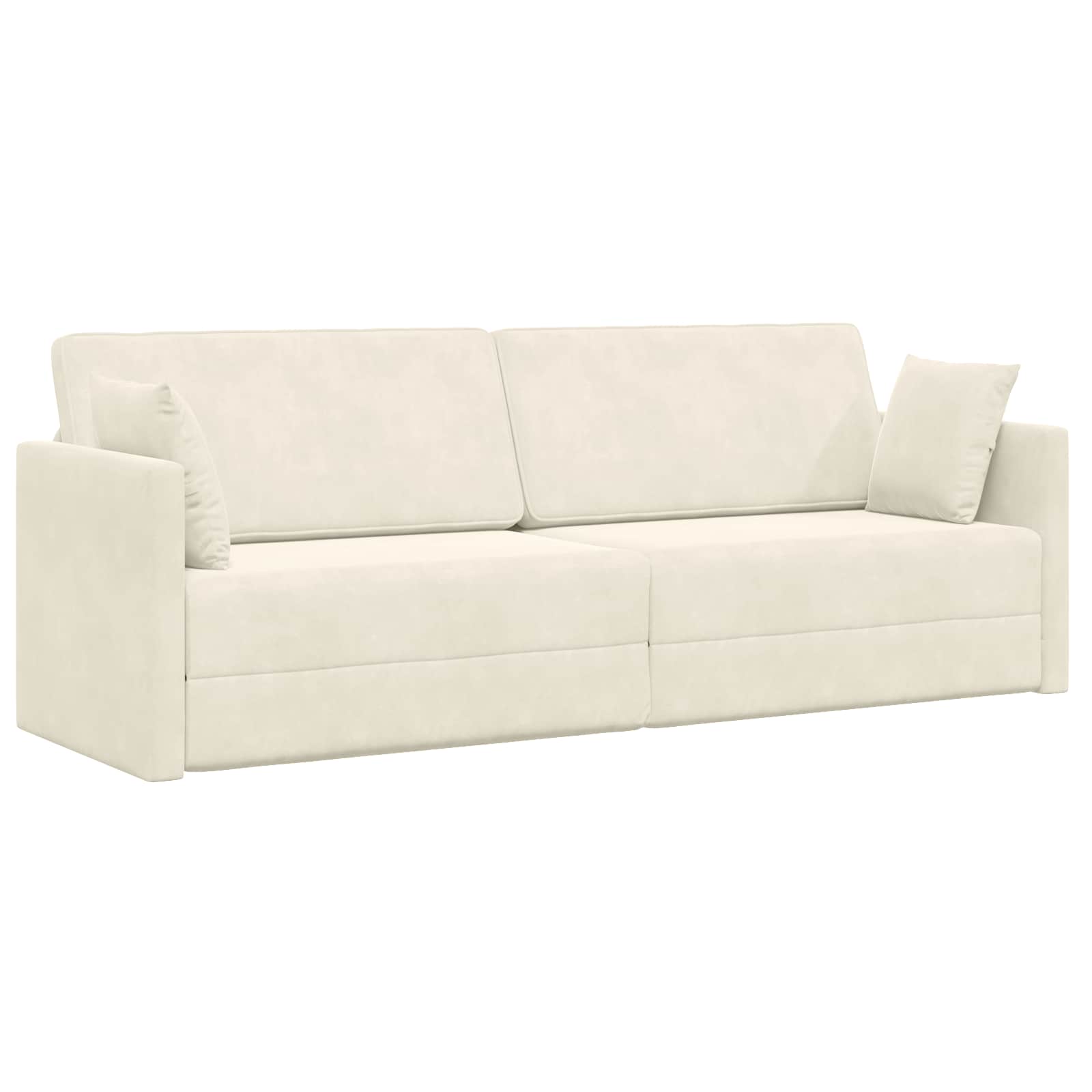 Boden-Sofa-Bett Creme 213 x 70 x 77 cm Samt