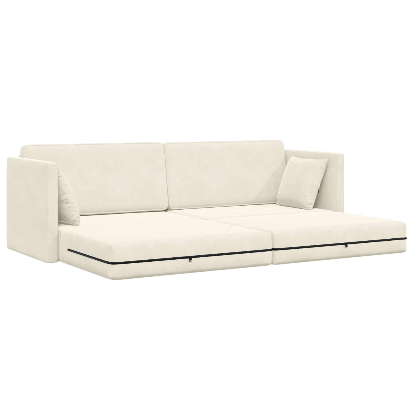 Boden-Sofa-Bett Creme 213 x 70 x 77 cm Samt