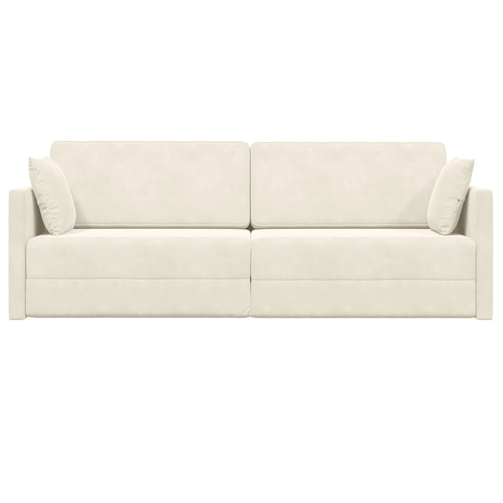 Boden-Sofa-Bett Creme 213 x 70 x 77 cm Samt