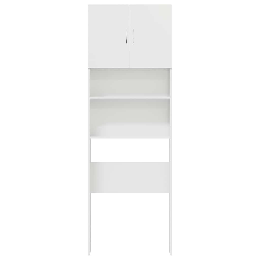 Waschmaschinenschrank Hochglanz-Weiß 64x24x190 cm Holzwerkstoff