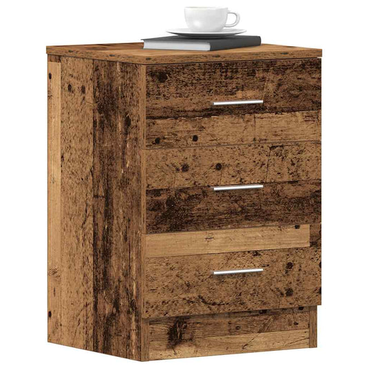 Bedside tables 2 pcs. Old wood look 38x35x55 cm wood material
