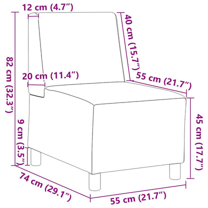 Modulares Sofa ohne Armlehnen Schwarz 55 cm Stoff