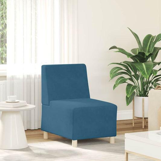 Blue 55 cm velvet armchair
