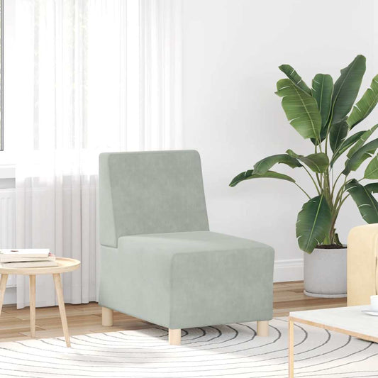 Armchair light grey 55 cm velvet