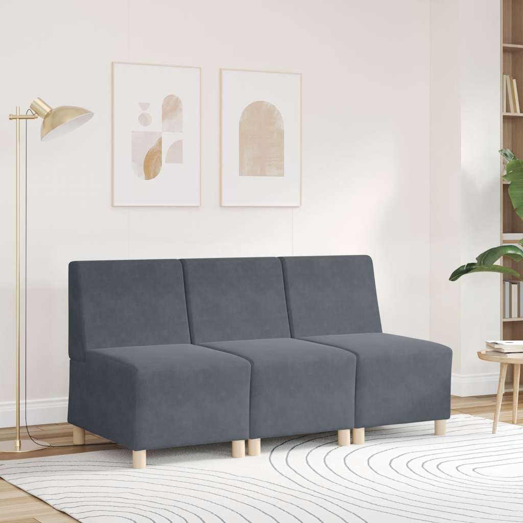 Armchair dark grey 55 cm velvet
