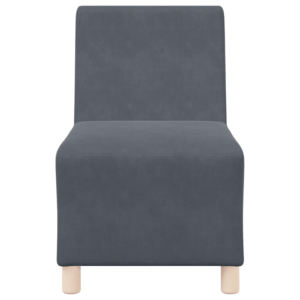 Armchair dark grey 55 cm velvet