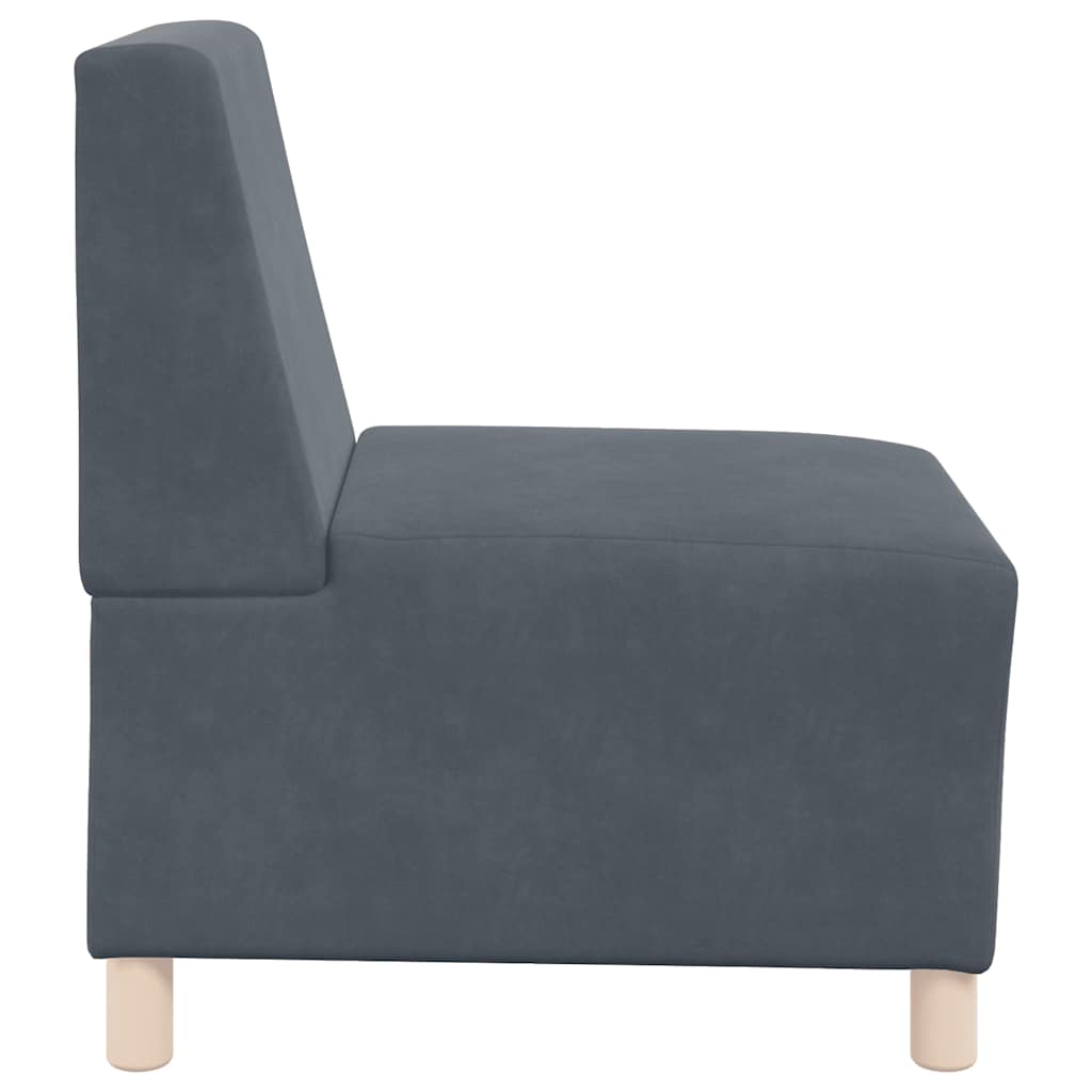 Armchair dark grey 55 cm velvet