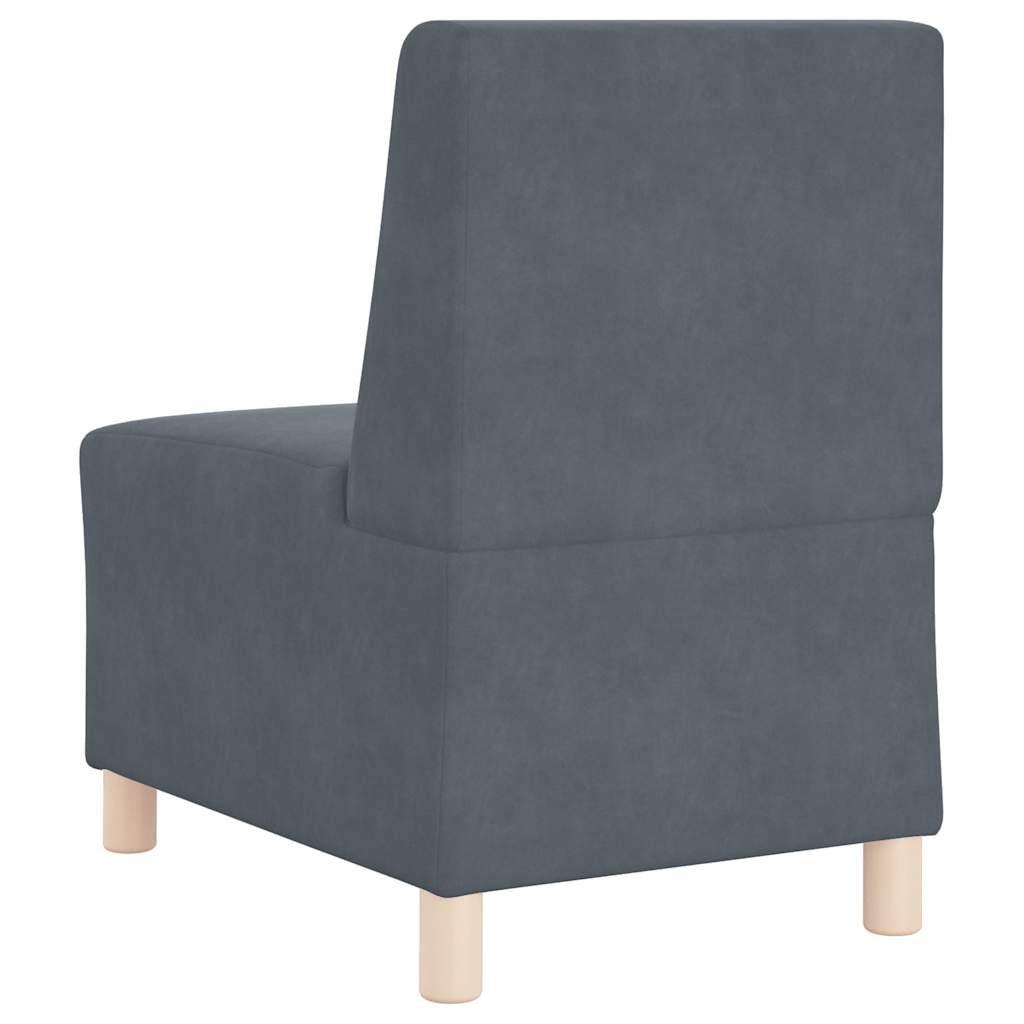 Armchair dark grey 55 cm velvet