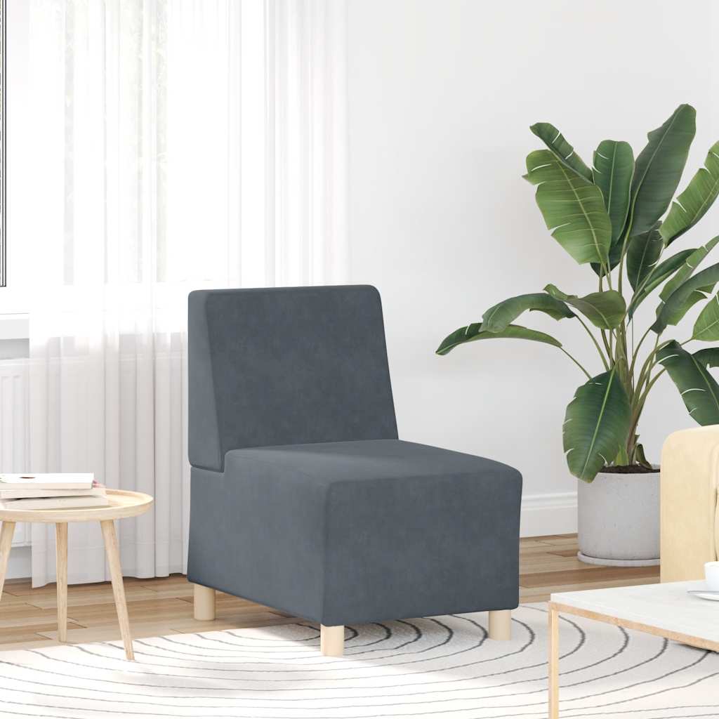 Armchair dark grey 55 cm velvet
