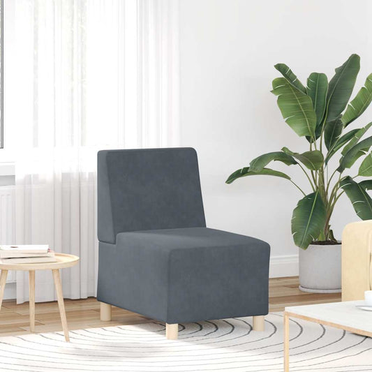 Armchair dark grey 55 cm velvet