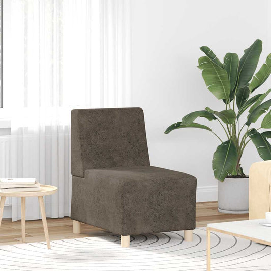 Armchair dark grey 55 cm suede look