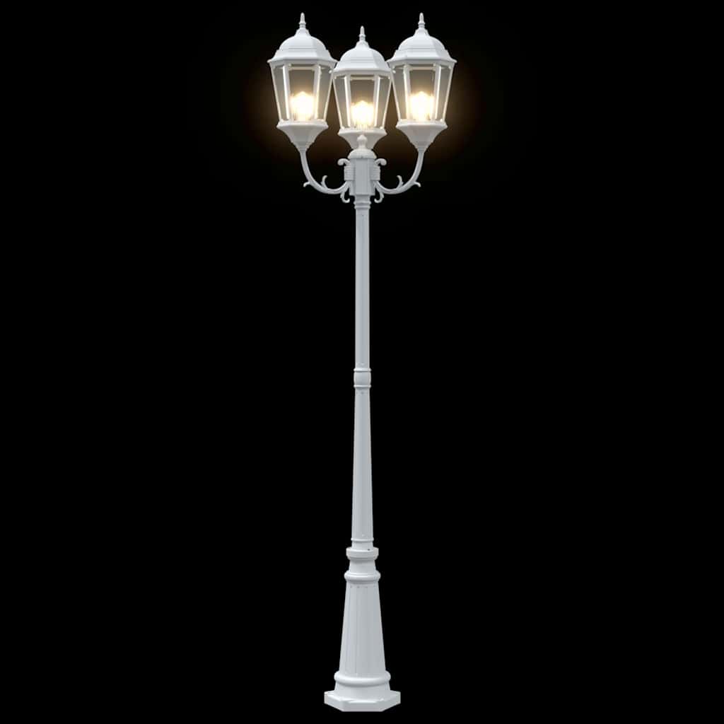 Garten-Licht Weiß 57 x 49 x 241 cm Aluminium und Glas