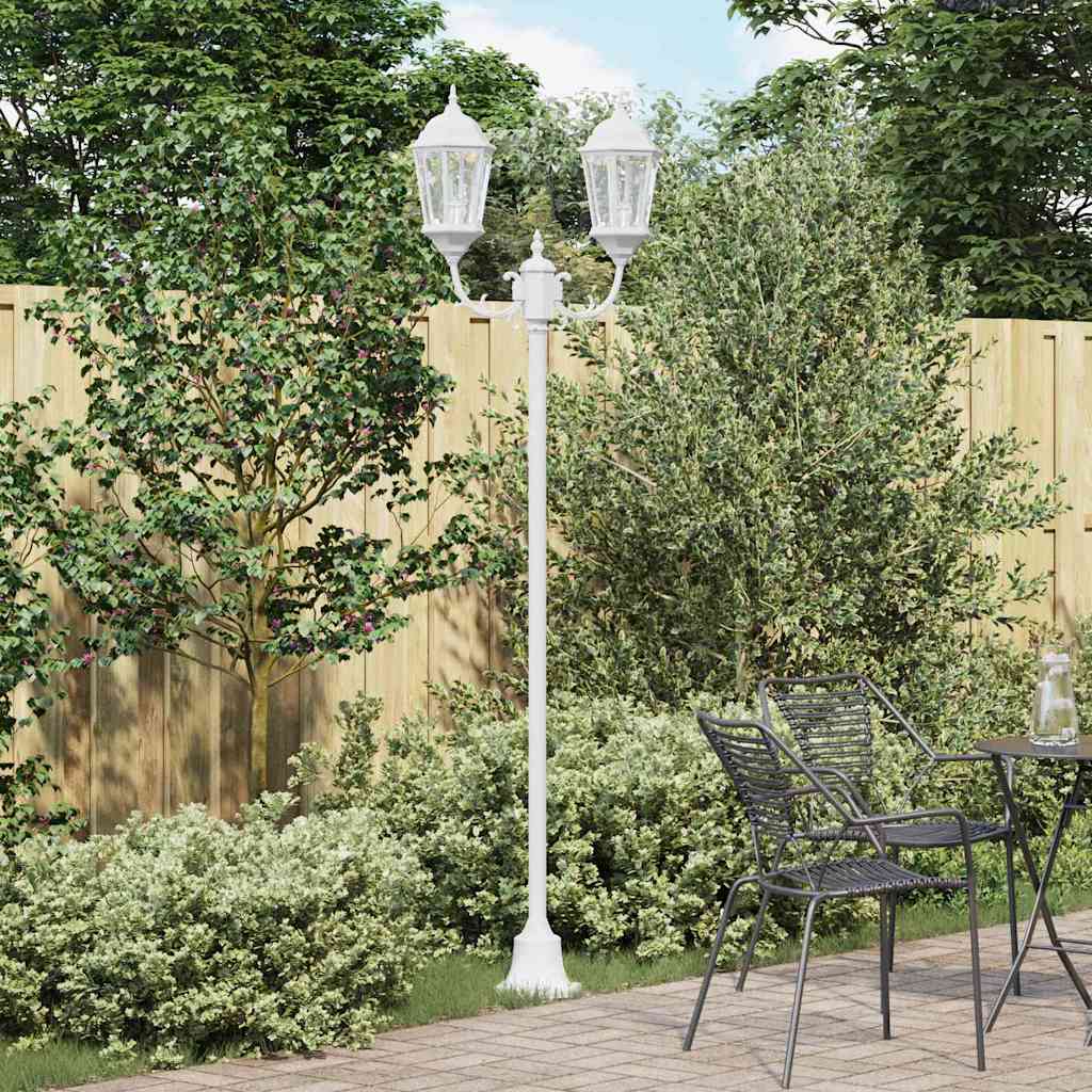 Garten-Licht Weiß 68 x 20 x 235 cm Aluminium und Glas