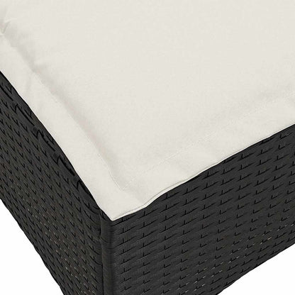 3tlg. Garten-Sofagarnitur mit Kissen L-Form Schwarz Poly Rattan