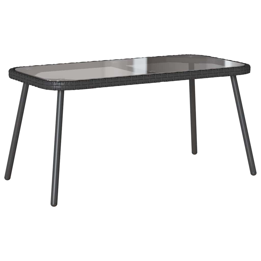 Garten Essgruppe 2 stk. Schwarz Poly-Rattan