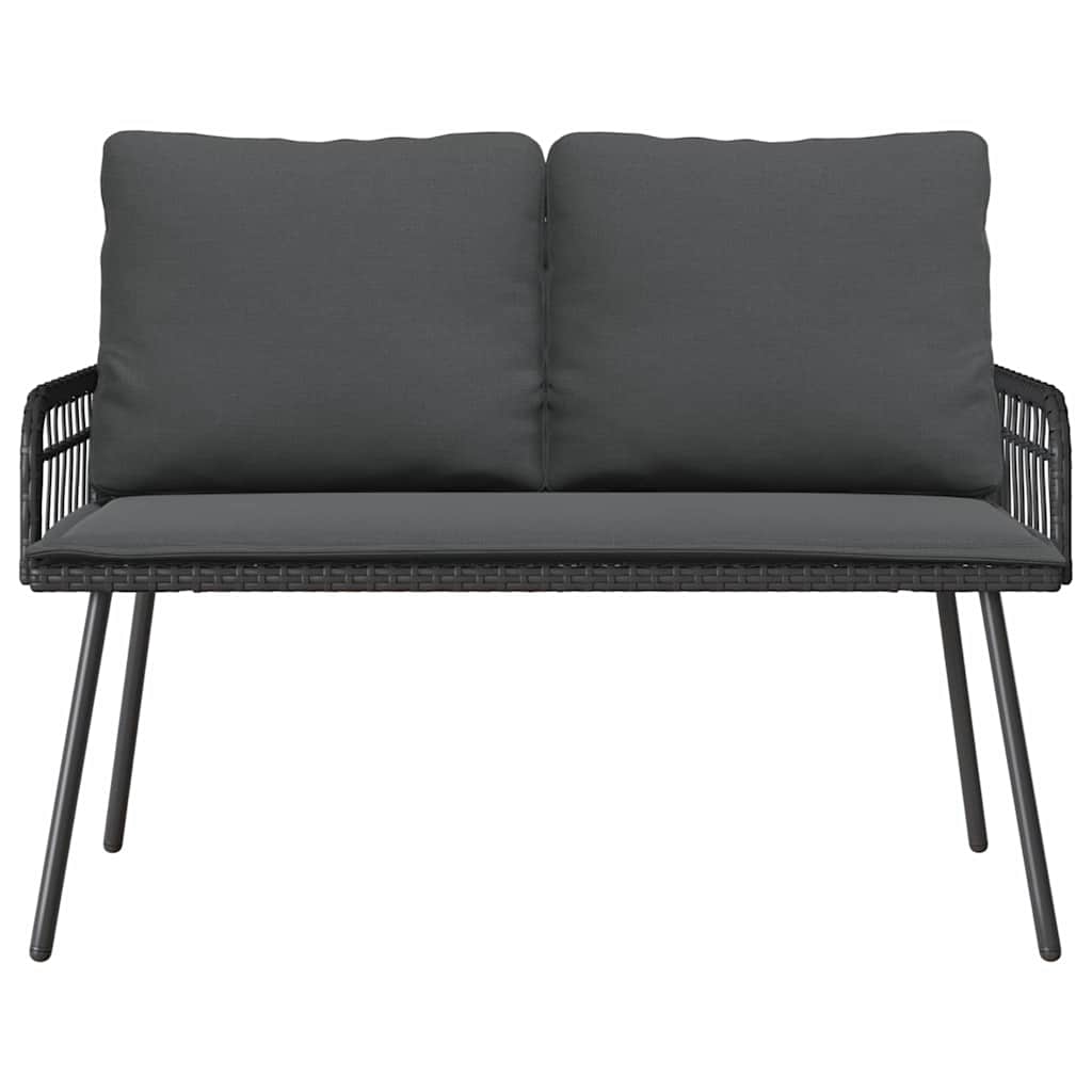 Garten Essgruppe 2 stk. Schwarz Poly-Rattan