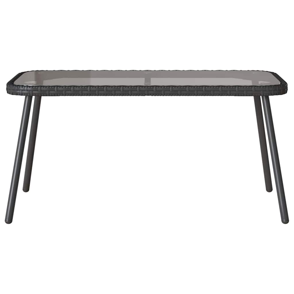 Garten Essgruppe 2 stk. Schwarz Poly-Rattan