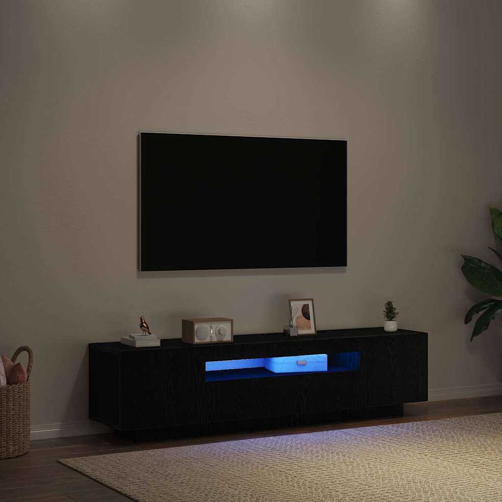 TV-Schränk 160 x 35 x 40 cm Schwarz Holzwerkstoff
