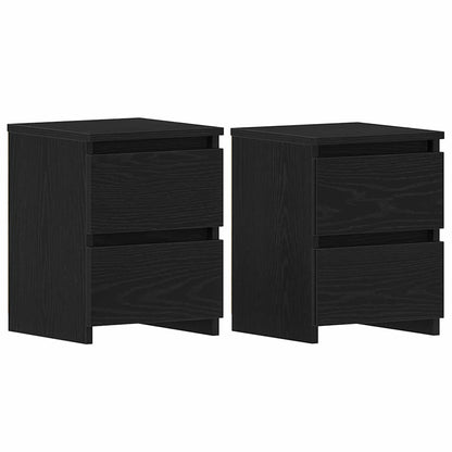 Nachttisch 2 stk. Schwarz Eichen-Optik 30 x 30 x 40 cm