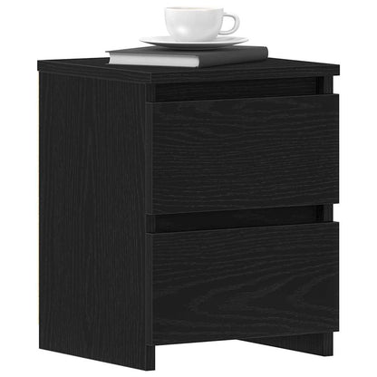 Nachttisch 2 stk. Schwarz Eichen-Optik 30 x 30 x 40 cm