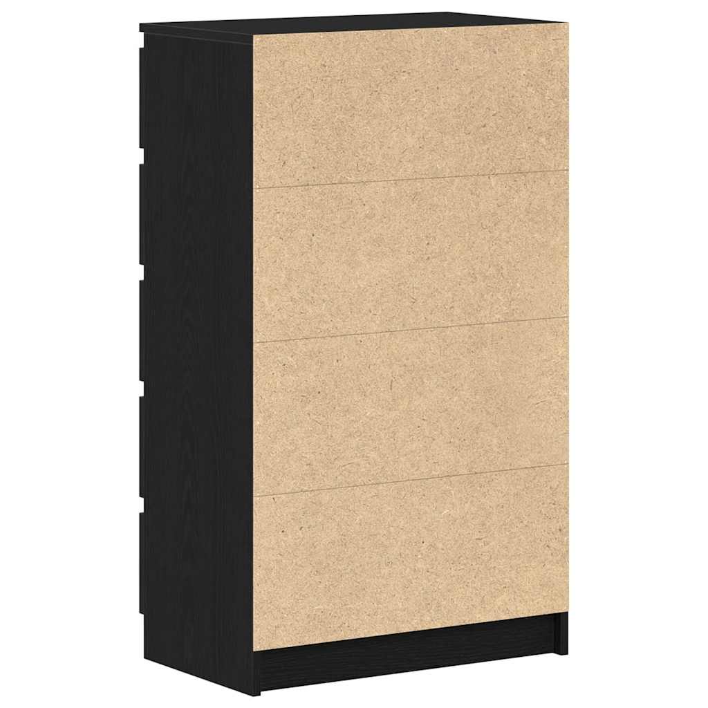 Meuble à tiroirs aspect chêne noir 60x36x103 cm