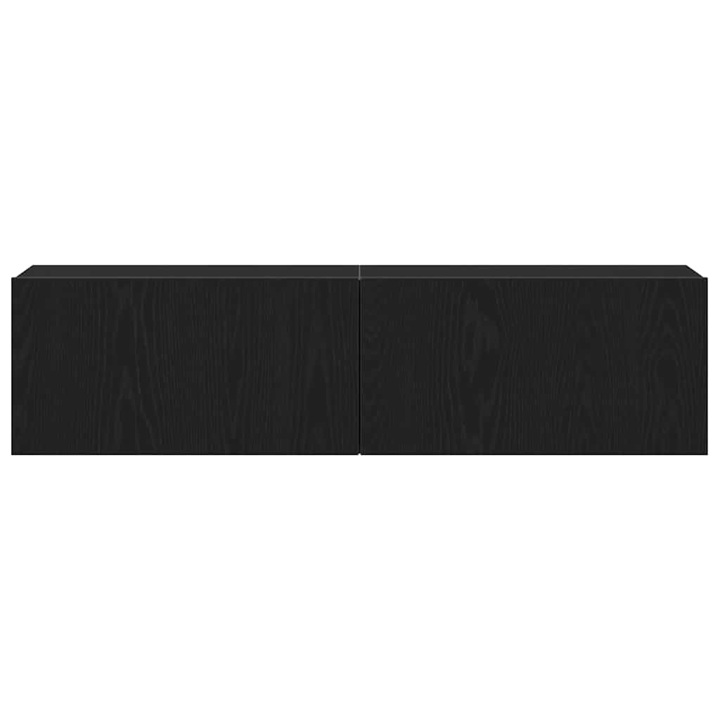 Meuble TV aspect chêne noir 120x30x30,5 cm matériau à base de bois