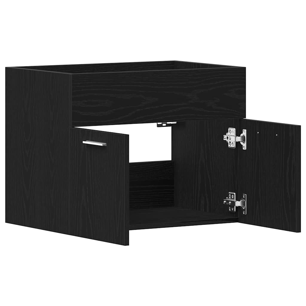 Waschbeckenunterschrank Schwarz Eichen-Optik 60x38,5x46 cm