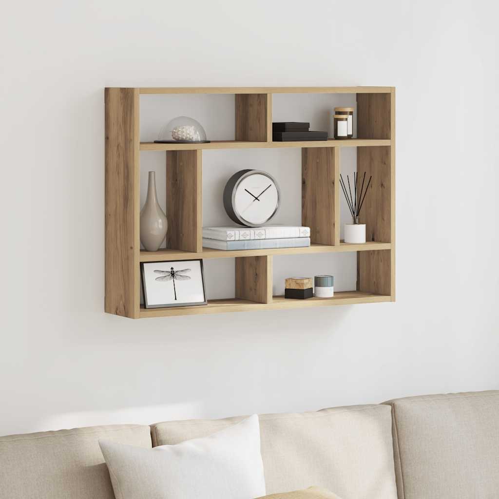 Wall shelf Artisan oak 75x16x55 cm wood material